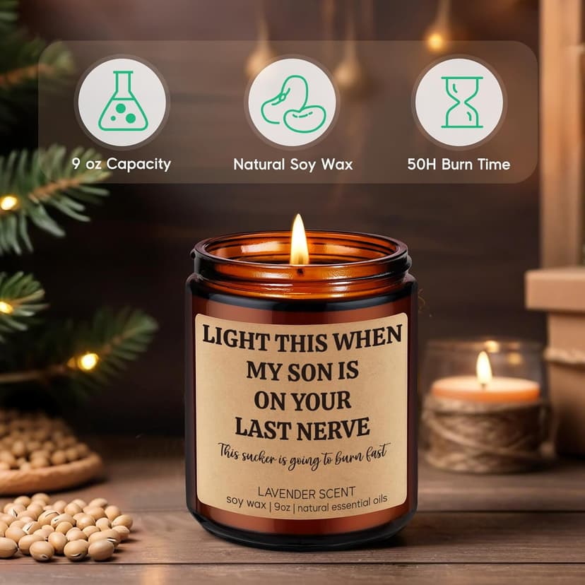 GSPY Scented Candle, Daughter in Law Gifts - Christmas, Birthday Gifts for Daughter in Law, Sons Girlfriend - DIL Present from Mother in Law - Funny Wedding, Bridal Shower Presents for Future New DIL