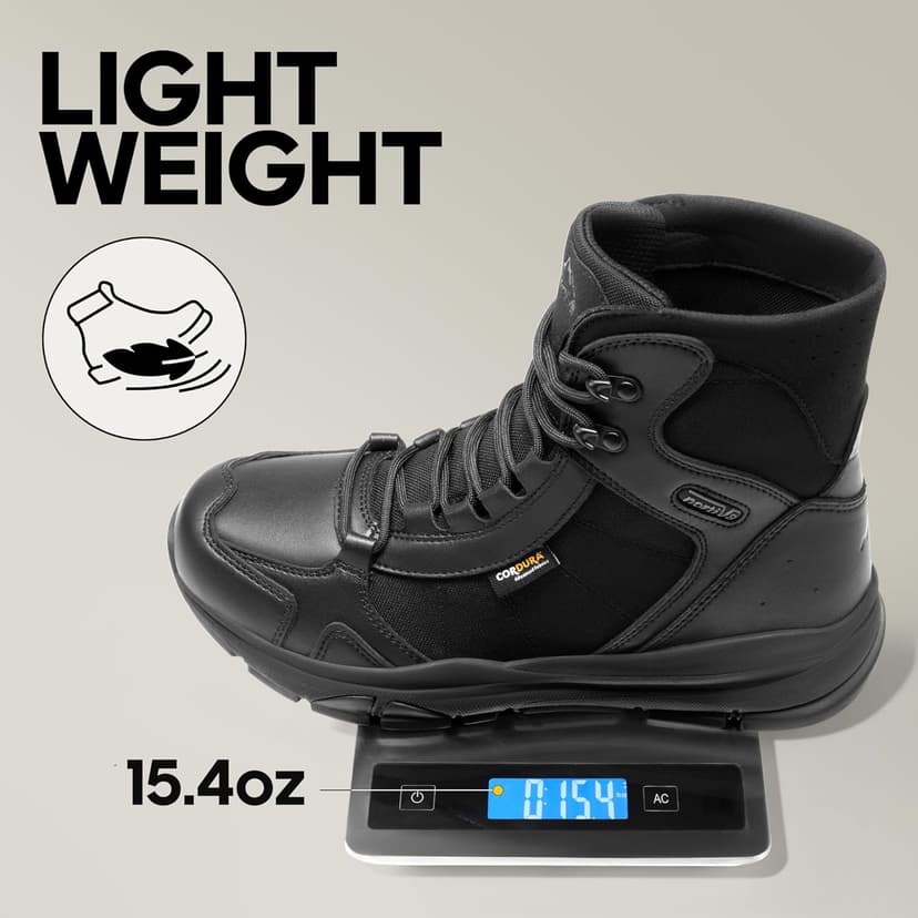 NORTIV 8 Men's Lightweight Military Tactical Work Boots Outdoor Hiking Motorcycle Combat Boots