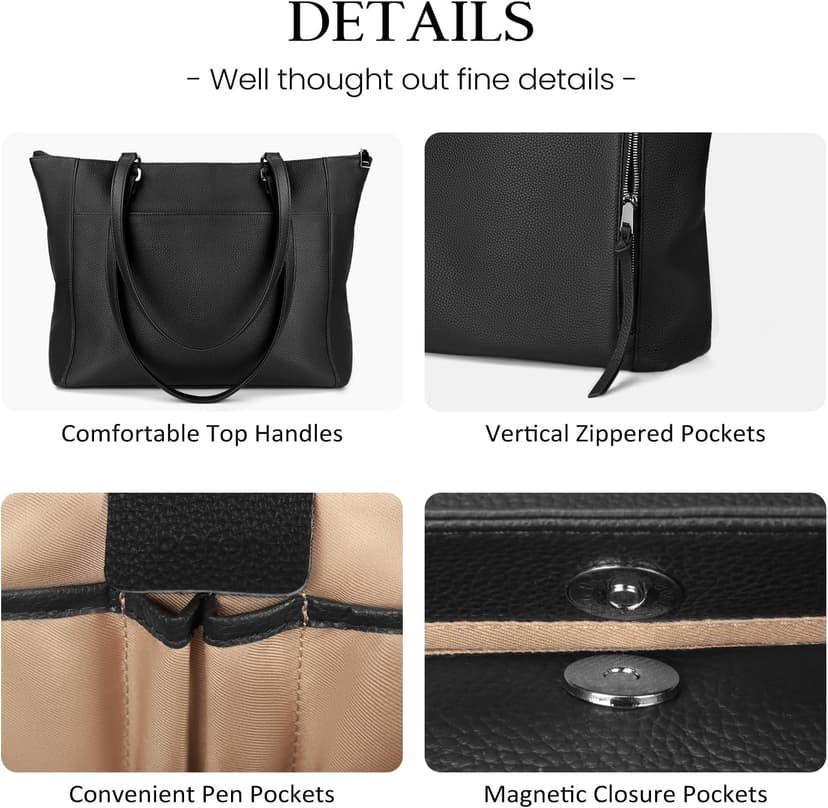 befen Genuine Leather Tote Bag for Women, Large Tote Bag for Women for Work Purses Satchel Handbags with Top Handles