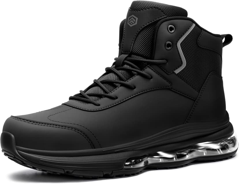 LARNMERN Steel Toe Work Boots Men Waterproof Non Slip Shoes Comfortable Lightweight Side Zipper Industrial Safety 6 Inch Boots