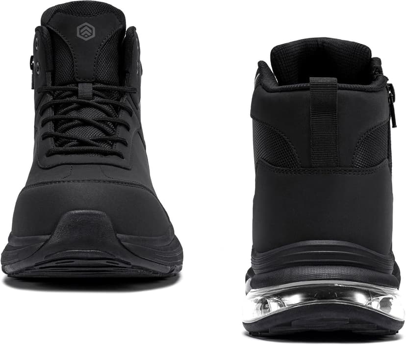 LARNMERN Steel Toe Work Boots Men Waterproof Non Slip Shoes Comfortable Lightweight Side Zipper Industrial Safety 6 Inch Boots