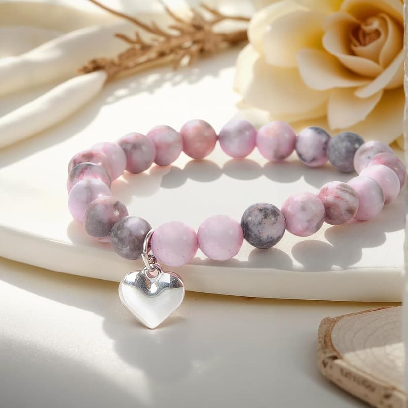 Gifts for Mom, Christmas Gifts for Mom Women, Stocking Stuffers for Women, Birthday Mothers Day gifts from Daughter Son, Unique Handmade Natural Stone Bracelet.