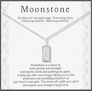 HOPE LOVE SHINE New Beginnings Rainbow Moonstone Sterling Silver Necklace for Women
