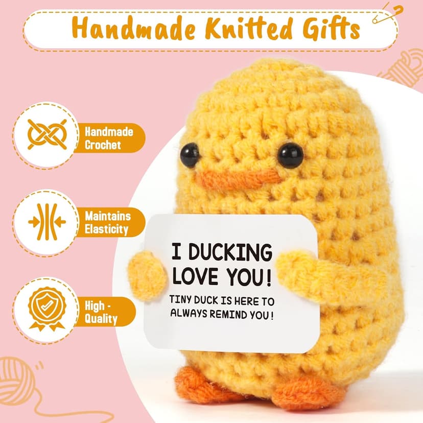 MBL Anniversary for Men Women Her - Funny Small Cute Crochet Duck Gifts for Women Men Wife Husband Girlfriend Boyfriend Fiance Couple Lover Him Birthday Wedding Christmas Stocking Stuffers Present