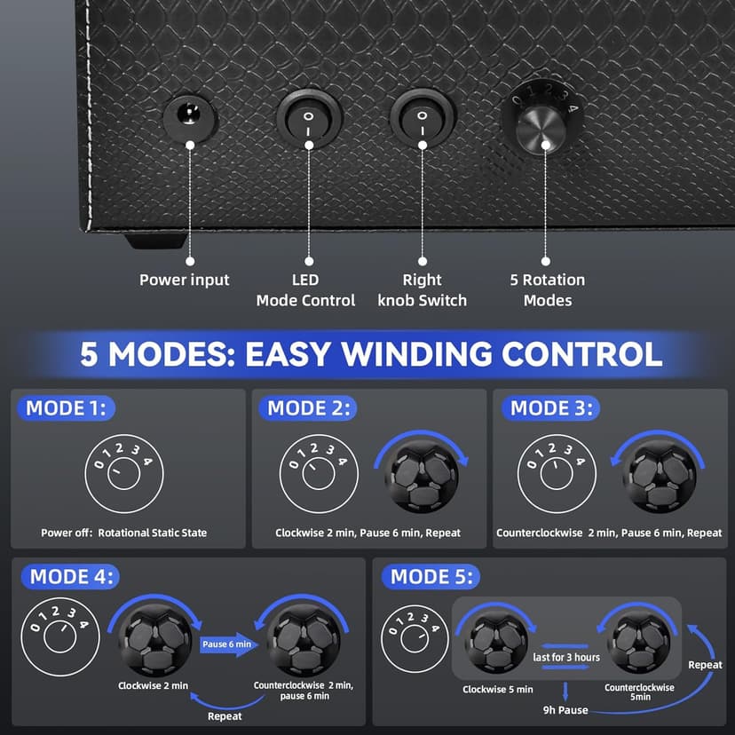 hightall Luxury Automatic Watch Winder for Rolex/Omega/Cartier for Automatic Watches with Whisper-Quiet Motor (<5dB), Anti-Scratch Memory Foam & Stable Base