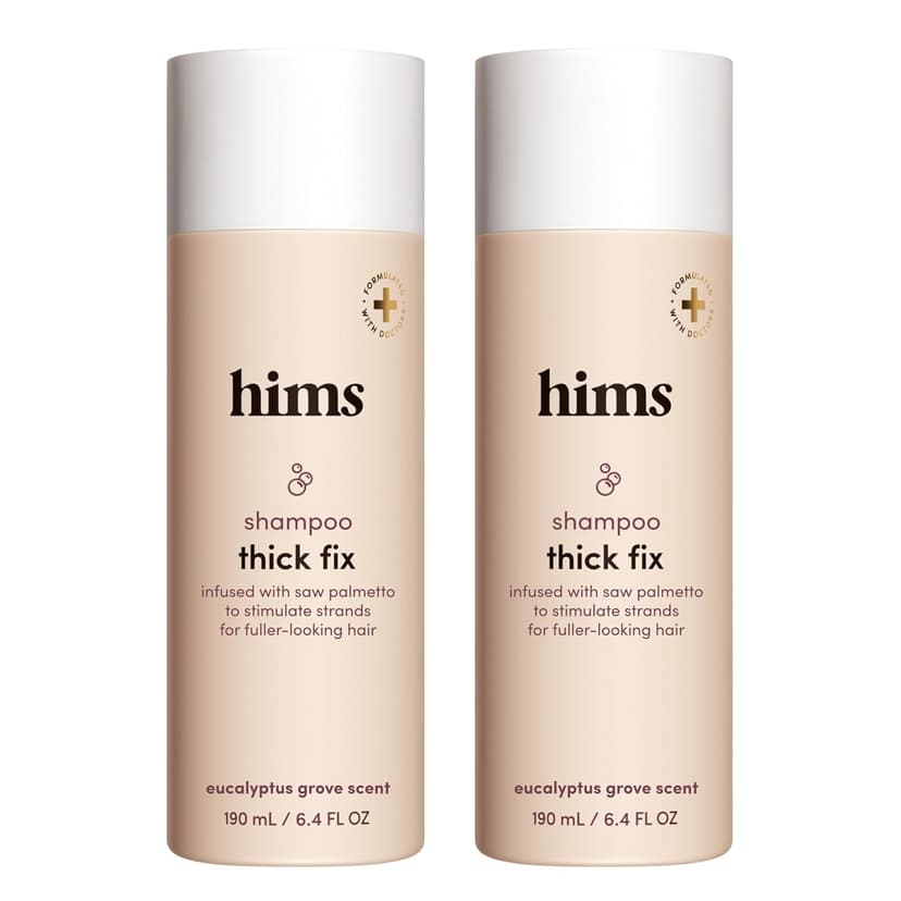 hims Thick Fix Shampoo for Men - Thickening Shampoo With Saw Palmetto and Niacinamide - No Parabens or Sulfates, Vegan and Cruelty Free - Fresh Eucalyptus Grove, 2 pack, 6.4oz