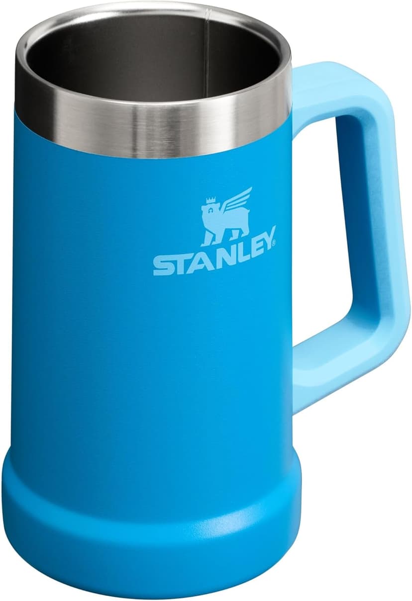 Stanley Stay-Chill Beer Stein 24 oz | Heavy Duty Big Grip Handle | Beer Tumbler Drink Cup, Holds 2 Cans | Insulated Stainless Steel Party Mug | BPA-Free | Matte Black