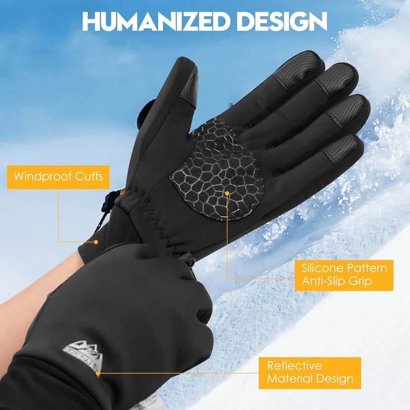Bruvoalon Winter Gloves for Women & Men, 3M Thermal Insulation, Lycra Fabric, Touchscreen, Anti-Slip