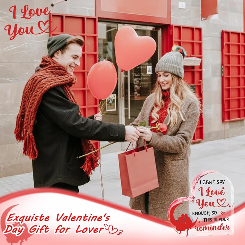 I Love You Gifts for Her Him Valentines Day Gifts for Girlfriend Wife Long Distance Relationship Gift for Gf Girlfriend Sweet Day Valentine Gift for Boyfriend Husband Loving Acrylic Sign