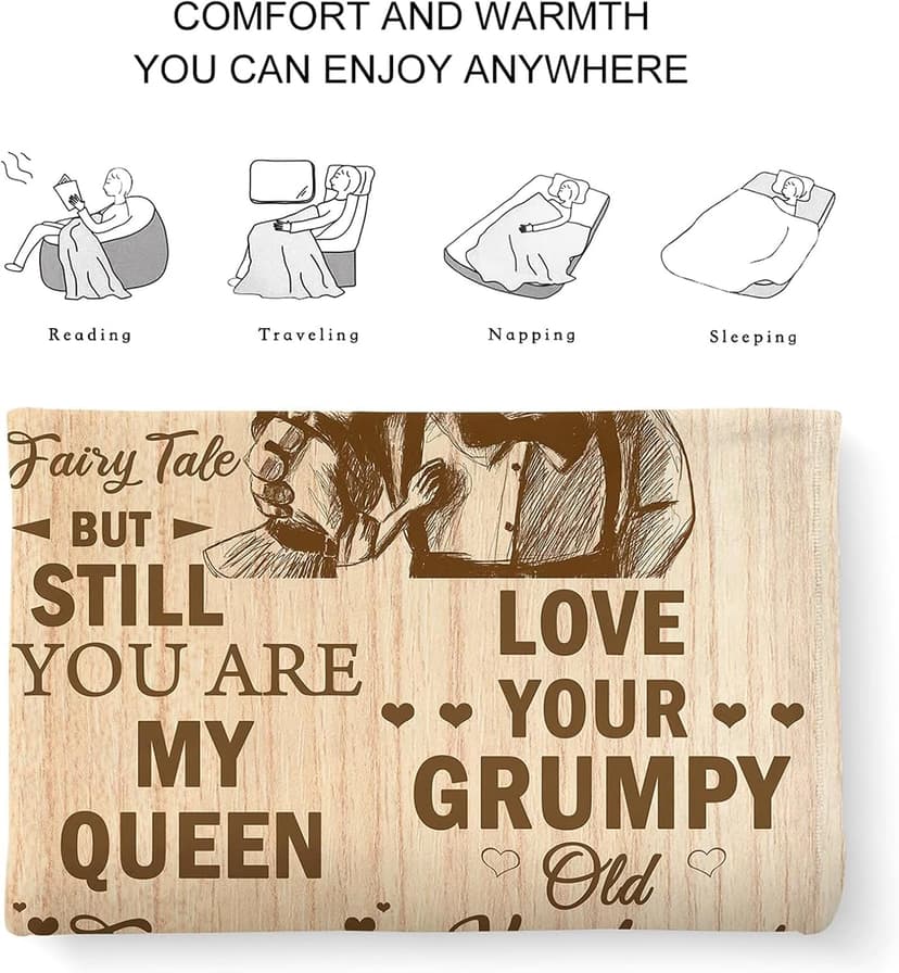 CENSIHER Gift for Wife from Husband to My Wife Blanket Wedding Anniversary Romantic Gifts for Women Birthday Christmas Valentine's Mother's Day Healing Thoughts Blanket Presents for Her