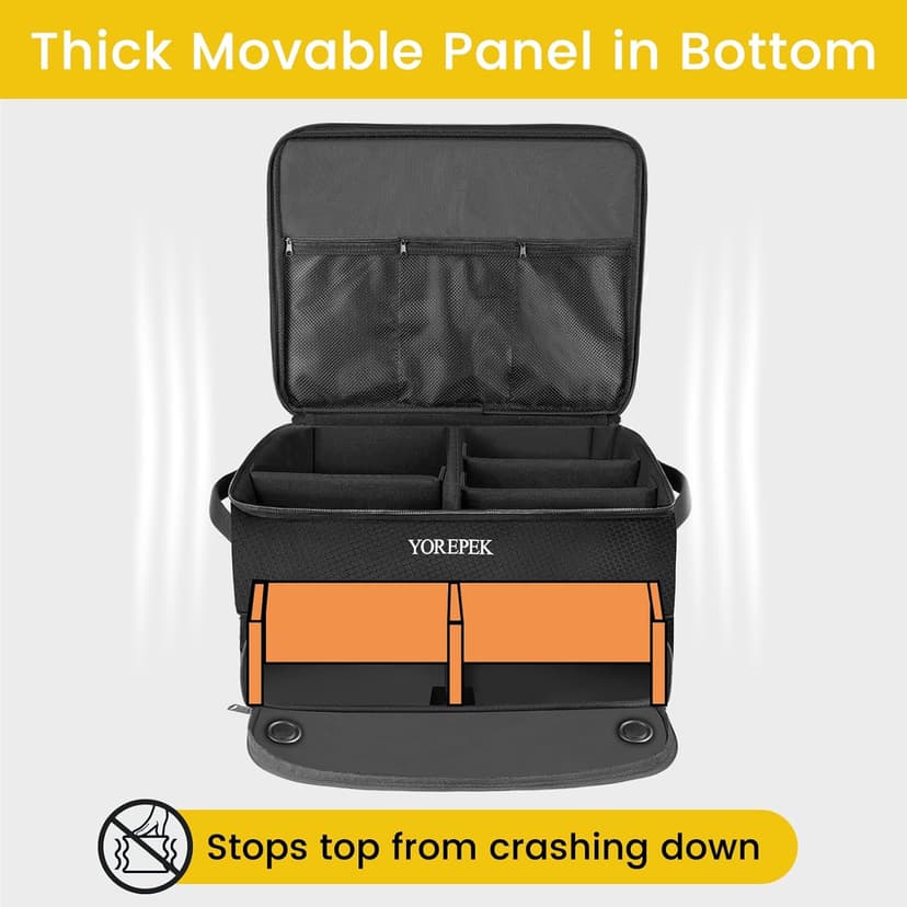 YOREPEK 2 Layer Golf Trunk Organizer, Golf Gifts for Men with Separate Ventilated Compartment for 2 Pair Shoes, Waterproof Car Trunk Locker for Balls, Tees, Clothes, Gloves, Accessories, Golfer Gifts