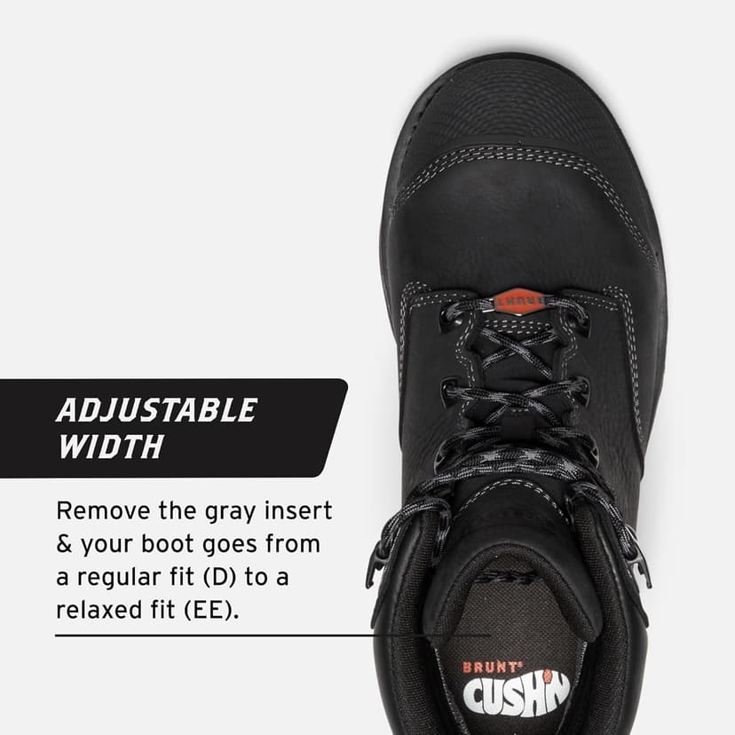 BRUNT Mulder Welted (Comp Toe) - 6" Waterproof Safety Toe Work Boot - Goodyear Welt Construction - EH & ESR Rated - Oil & Slip Resistant - 90-Degree Heel - Adjustable Width System