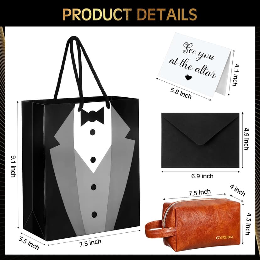 13 Pcs Groom Proposal Gift Set Stainless Steel Flask Box Bag Shot Glass Bottle Opener Pocket Watch Sunglasses Knife Sock Card Toiletry Bag for Wedding