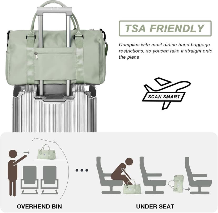 BJLFS Weekender Duffel Bags for Women Men, Travel Totes Bag for Airplane, Cute Sports Gym Dance Overnight Luggage Bag with Wet Pocket Shoe Compartment, Carry On Hospital Bag for Labor and Delivery