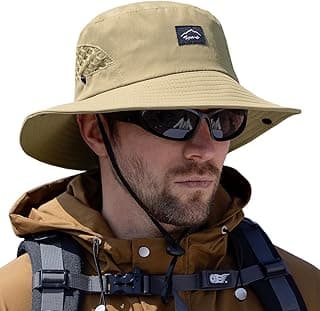 Sireck Fishing Hat, UPF50+ Wide Brim Sun Hat for Men Women, UV Protection Hiking Beach Bucket Hats Summer Safari Hat