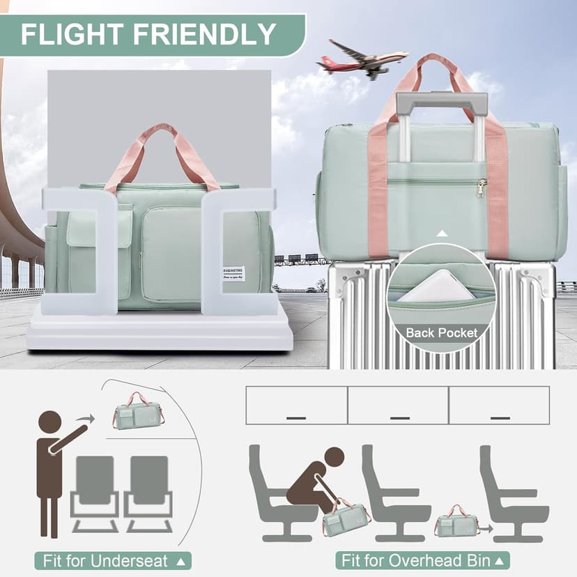 BEULPTN Small Gym Bag for Women, Travel Duffle Bag Carry On Weekender Bag with Shoe Compartment