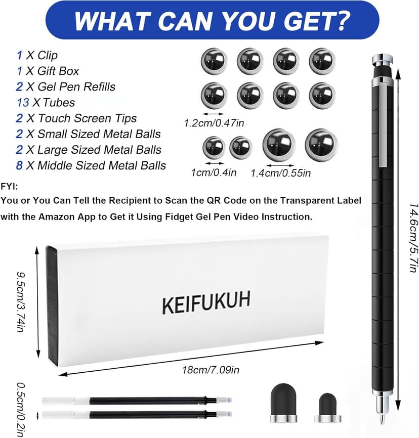 Fun Men Gifts Fidget Gel Pens - Unique Birthday Gift for Mens, Novelty Christmas Stocking Stuffers Easter Anniversary Valentines Day White Elephant Present Ideas Gadget, Cool Secret Santa Gift for Him