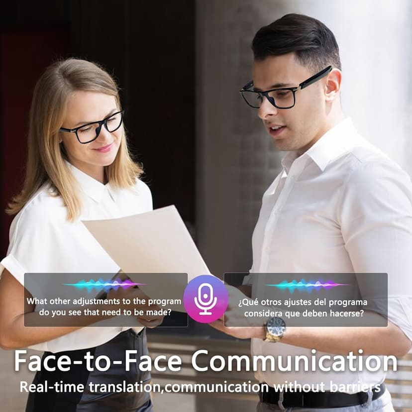 AI Smart Glasses,AI Chat Deepseek R1 and Gemini-2.5 with 164 Translations Supported,Bluetooth Glasses for Men Women,Music Playback & Hands-Free Calling,Physical Color Changing Lens,IP67 Waterproof