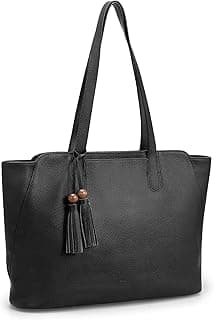 befen Genuine Leather Tote Bag for Women Work, Women's Tote Handbags Shoulder Satchel Purse with Compartments and Tassel