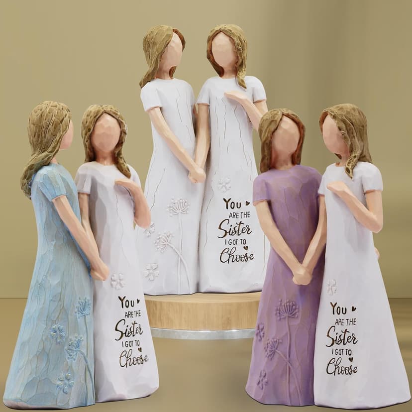 BORLESTA Best Friend Birthday Gifts for Women - Friendship Gifts for Women, Gifts for Friends Women, Sister Birthday Gifts, Bestie Gifts for Women - Friend Hand-Painted Figure