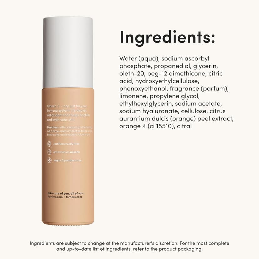 hims Vitamin C Serum for Men - Brightens, Evens Skin Tone, Reduces Wrinkles - Highly Concentrated Anti-Aging Vitamin C Face Serum for Men - 1 fl oz