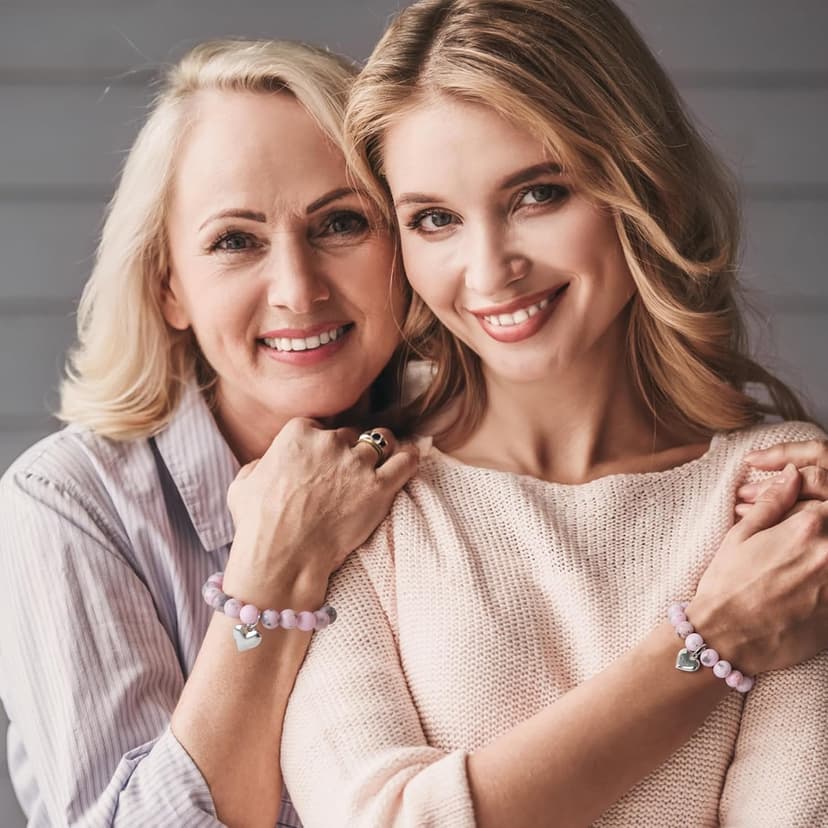 Gifts for Mom, Christmas Gifts for Mom Women, Stocking Stuffers for Women, Birthday Mothers Day gifts from Daughter Son, Unique Handmade Natural Stone Bracelet.