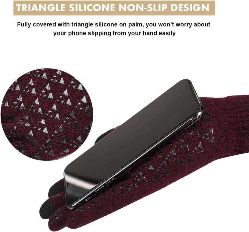 TRENDOUX Winter Gloves for Men Women - Upgraded Touch Screen Cold Weather Thermal Warm Knit Glove for Running Driving Hiking