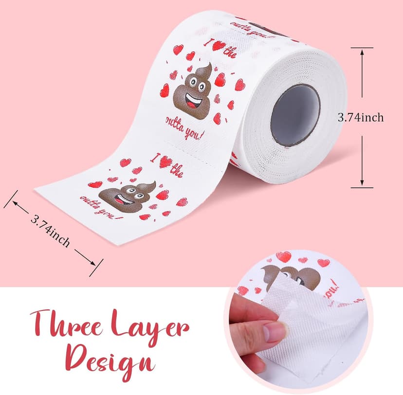 Valentines Day Gifts for Him/Her, Romantic Novelty Gifts Toilet Paper, Funny Gag Gifts for Adults Men Women Boyfriend Girlfriend, Valentines Day Decor for Party Supplies Christmas Stocking Stuffers
