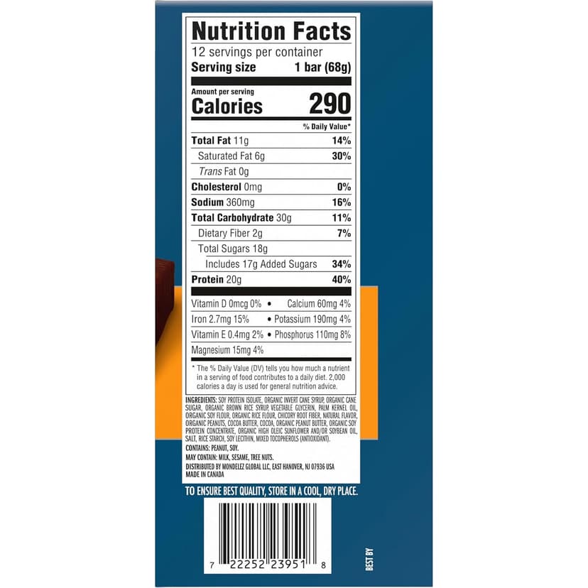 CLIF BUILDERS Protein Bars - Chocolate Peanut Butter Flavor - 20g Plant Based Protein - Gluten Free - Non-GMO - Low Glycemic - No Artificial Sweeteners - Value Pack, 2.4 oz. (12 Count)
