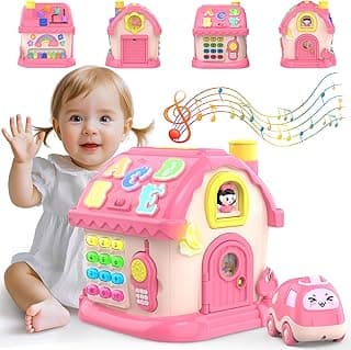 Montessori Toys for 1 Year Old Girl Gifts, 12-in-1 Musical House Toddler Learning Toys for 1-2, 1st First Birthday Gifts for Girls and Boys Baby 6-12 12-18 6-24 Months