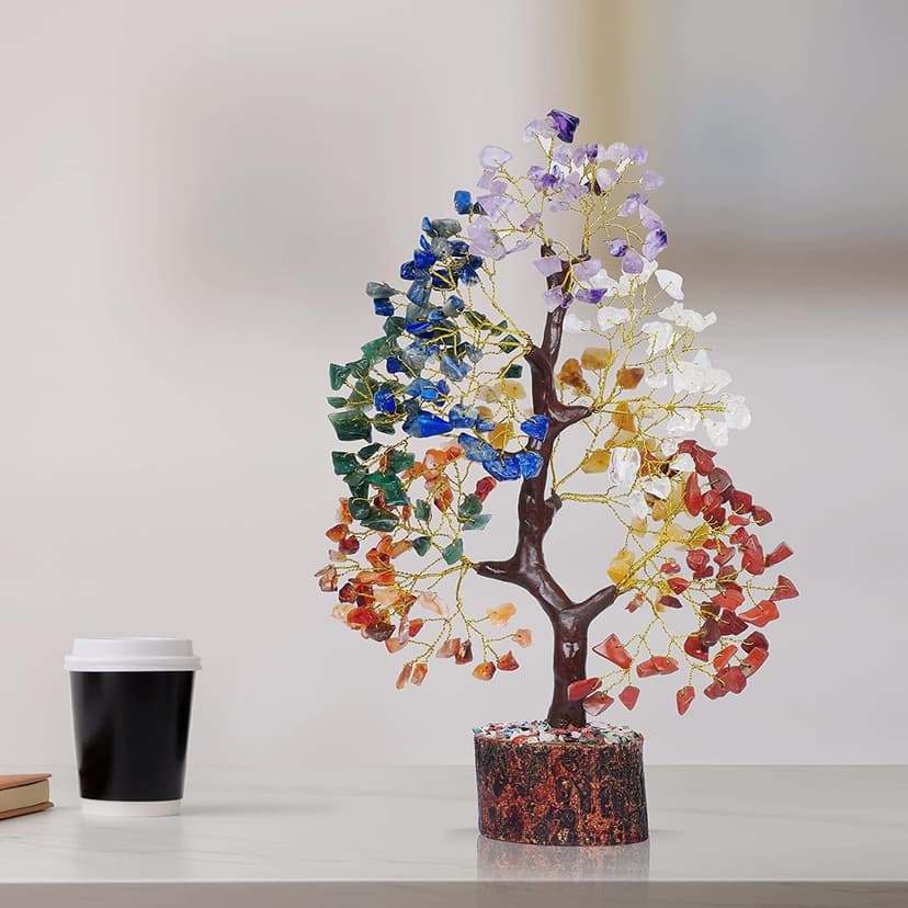 YATSKIA 7 Chakra Tree of Life, Crystals and Healing Stones, Birthday Gifts for Women - Crystal Tree for Positive Energy, Home Office Decor, Spiritual Gifts for Women