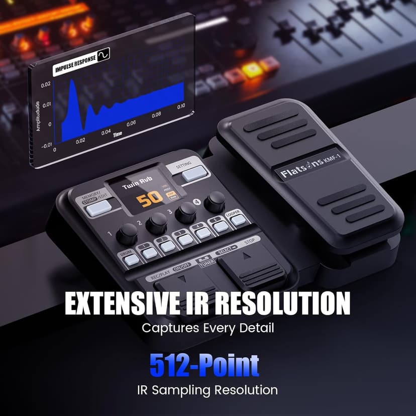 Flatsons KMF-1 Guitar Pedal, 77 Effects Guitar Multi Effects Pedal with 50 Preset, 42 Drum Rhythm, 18 Amp/Cab, Upgraded Color Screen, Aux In, Guitar Tuner Looper Expression Wah Volume Distortion Pedal