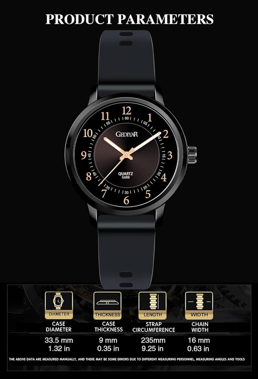 GEDIYAR Waterproof Rose Gold Watches for Women Ladies Easy Reader Quartz Analog Watches for Nurse Medical Professionals Students Women