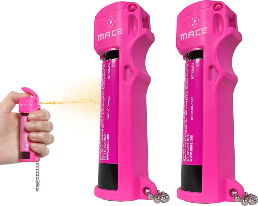 Mace Pepper Spray - Max Police Strength OC with UV Dye, Fast Flip Top, Ergonomic Finger Grip, 12 Feet Range, 0.63 oz Personal Model, Self Defense Pepper Spray for Women & Men