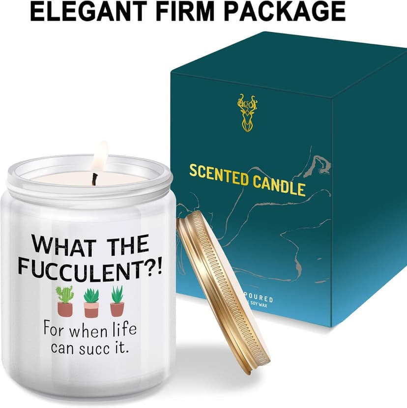 Funny Gifts for Friend Women Unique Birthday Christmas Gift for BFF Best Friend Cactus Succulents Friendship Presents for Sister Female Coworker Men - Lemongrass Sage Candles(7oz)