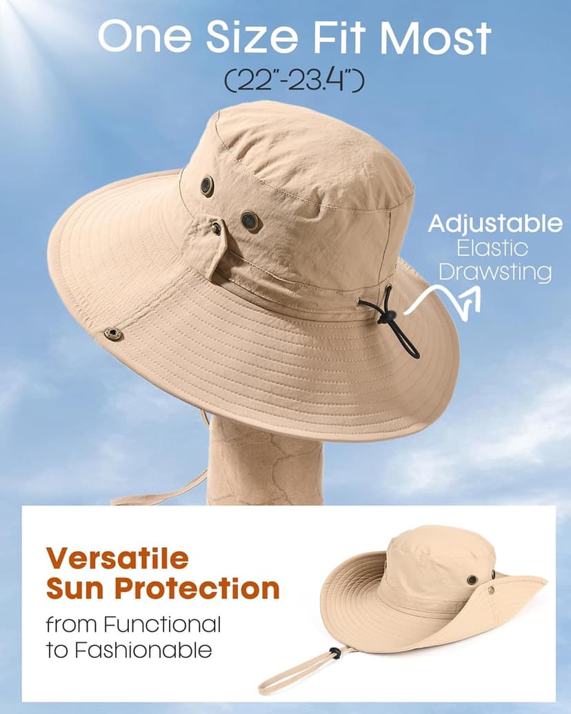 FURTALK Sun Hats for Men Fishing Hat UPF 80+ Foldable Wide Brim Outdoor Hiking Beach Summer Hats