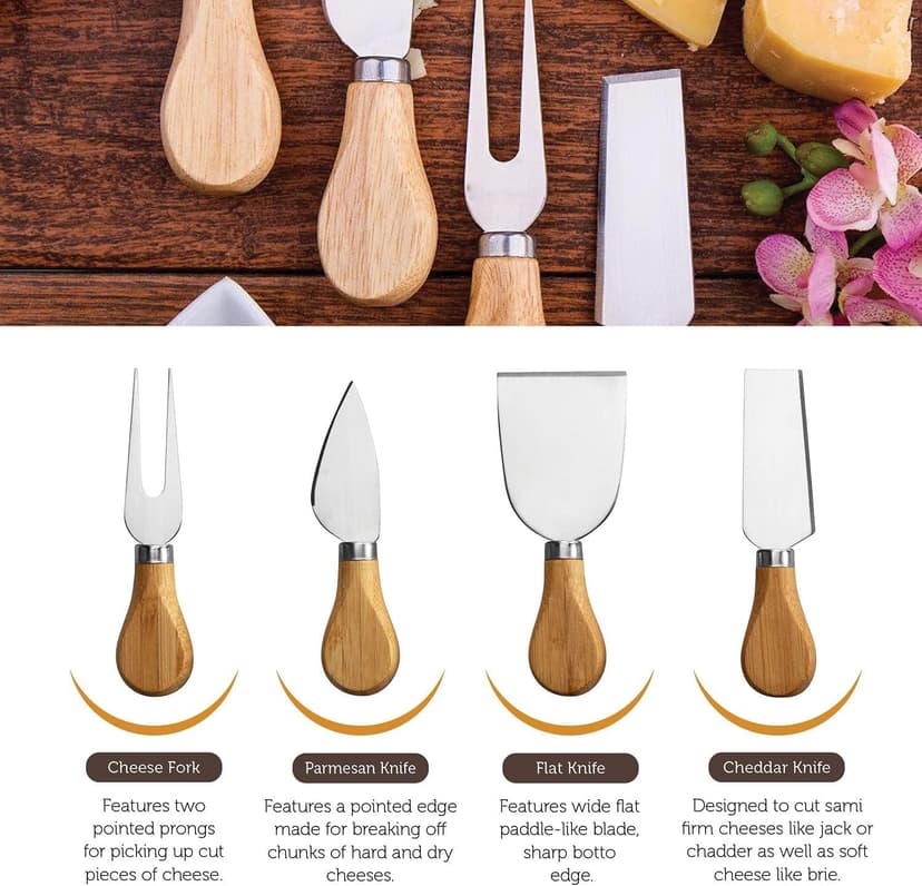 Charcuterie Board Gift Set - Bamboo Cheese Board and Knife Set - Housewarming Gifts for New Home, Wedding Gifts for Couples 2025, Bridal Shower Gifts, Birthday Gifts for Women