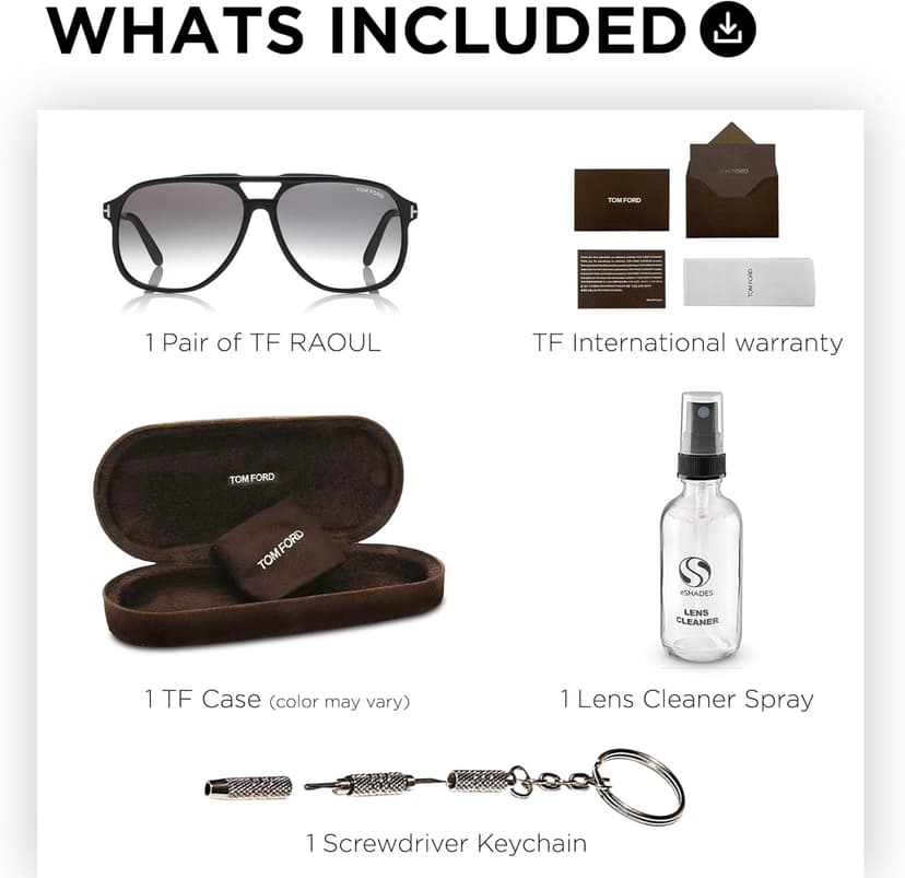 Tom Ford FT0753 RAOUL Navigator Shape Sunglasses + Bundle With eSHADES Eyewear Cleaning Kit