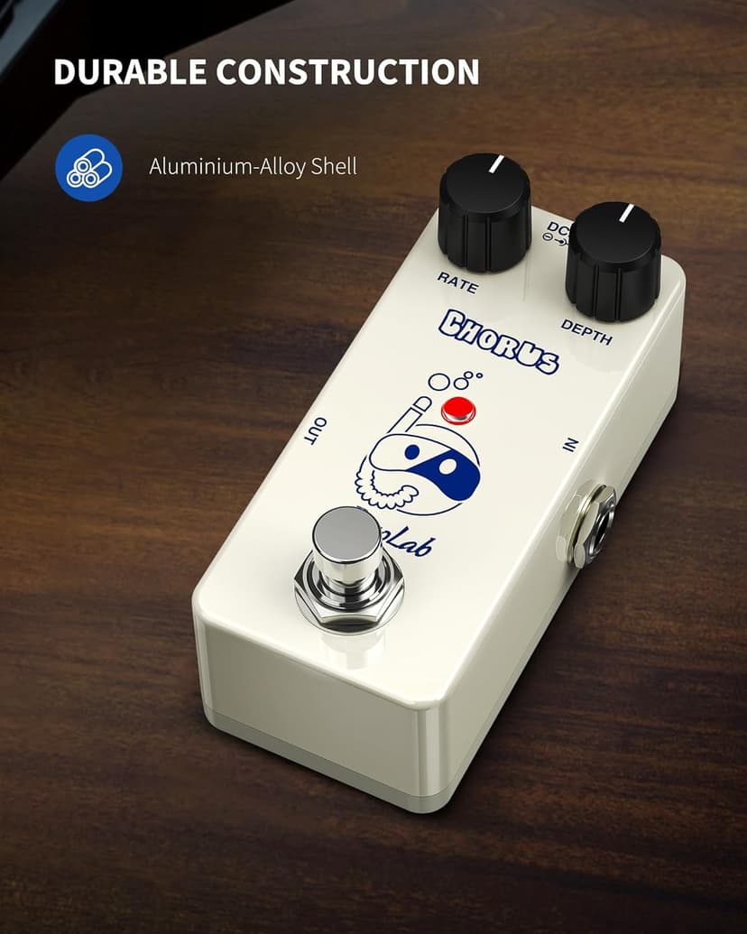 Pogolab Chorus Pedal, Chorus Guitar Pedal, Mini Analog Chorus Pedal, DC 9V, True Bypass for Electric Guitar