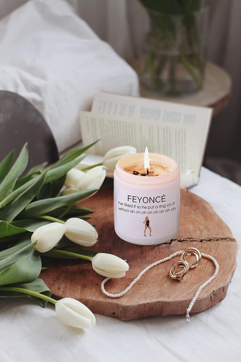 Funny Wedding Gift, Engaged Gift for Bride, Newly Couples, Bridal Shower Wedding Gifts, Newly Engaged Gifts for Her,Feyonce Candle, He Put A Ring on it Candle, Lavender Scented Candles 7oz