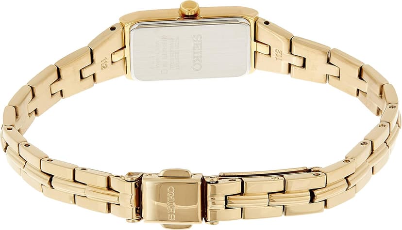 SEIKO Jewelry-Inspired Stainless Steel Watches for Women with Push 3-Fold Bracelet and Scratch-Resistant Hardlex Crystal, 30m Water-Resistant