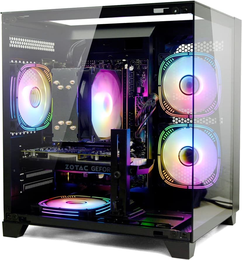 LXZ Gaming PC Desktop, I5-12400F, 2.5GHz, GeForce RTX 3050 6GB, 16GB DDR4 RAM, 1TB NVME SSD, for Gaming and Work, Black