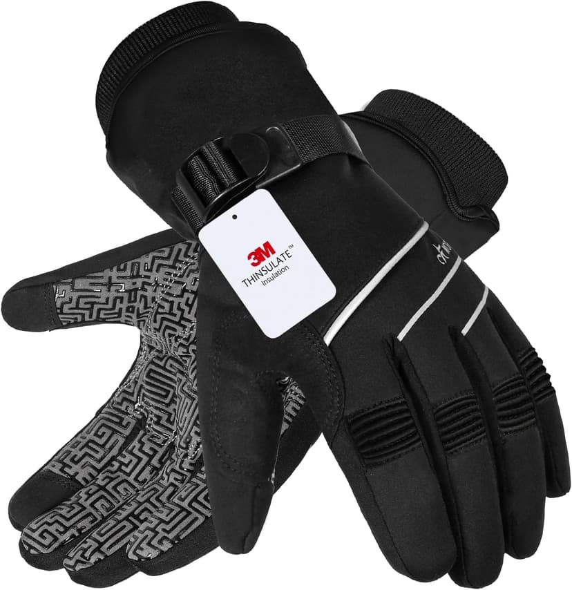 MOREOK Waterproof & Windproof -30°F Winter Gloves for Men/Women, 3M Thinsulate Thermal Gloves Touch Screen Warm Gloves for Skiing,Cycling,Motorcycle,Running