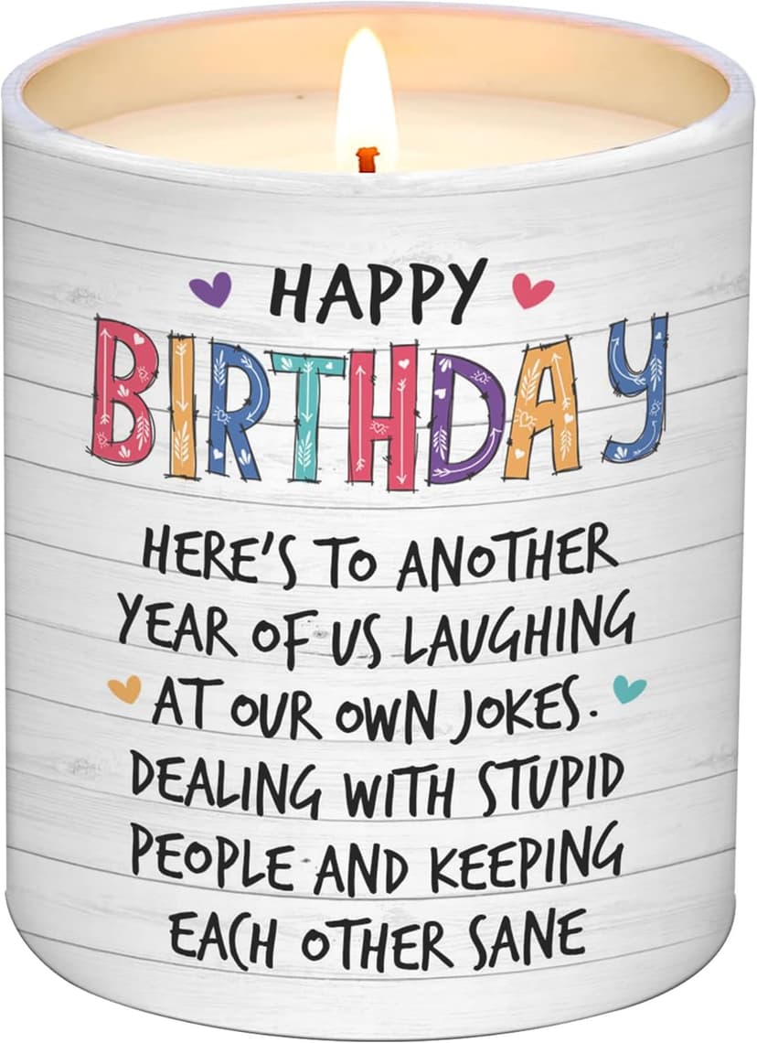 Unique Birthday Gifts for Women Friendship - Gifts for Best Friend Woman, Happy Birthday Candles for Bestie - BFF Gift for Women, Happy Birthday Gift for Friend Scented Candles