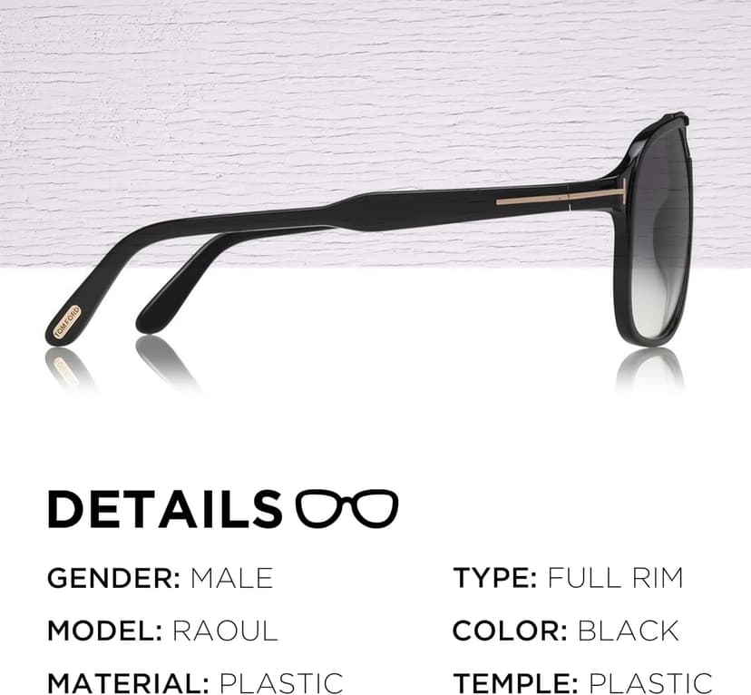 Tom Ford FT0753 RAOUL Navigator Shape Sunglasses + Bundle With eSHADES Eyewear Cleaning Kit