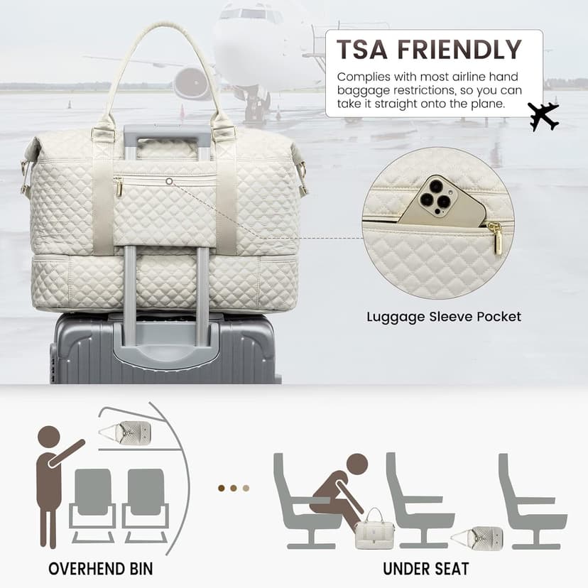 LOVEVOOK Travel Duffle Bag,Weekender Bags for Women with Shoe Compartment，Carry on Overnight Bag with Toiletry Bag,Gym Duffel Bag with Wet Pocket, Hospital Bags for Labor and Delivery