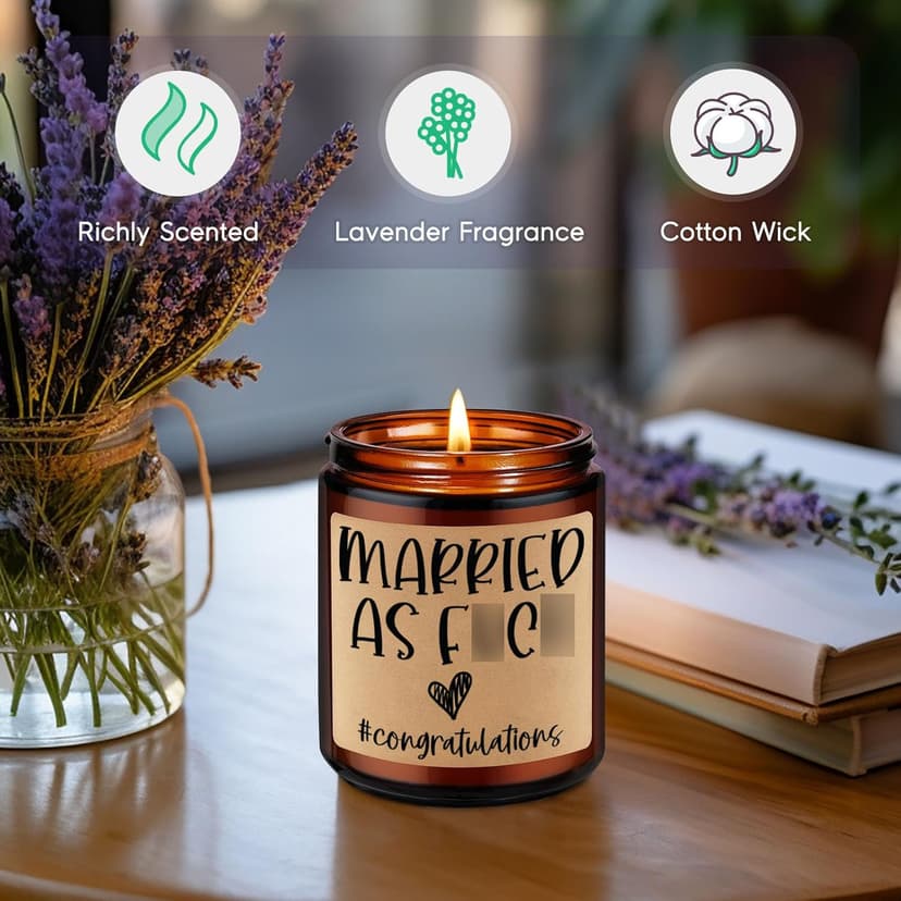 GSPY Scented Candles - Newly Wed Gifts for The Couple, Funny Wedding Gifts for Newlyweds, Married Couple - Wedding Congratulations Presents, Honeymoon, Married Present for Bride, Groom