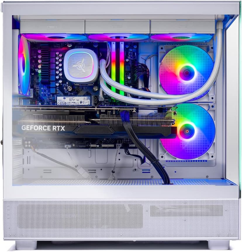 Skytech Azure Gaming PC Desktop, Ryzen 7 9700X 3.8 GHz (5.5GHz Turbo Boost), NVIDIA RTX 4060 8GB GDDR6, 2TB SSD, 32GB DDR5 RAM 6000 RGB, 650W Gold PSU, 360mm ARGB AIO, Wi-Fi, Win 11 Home