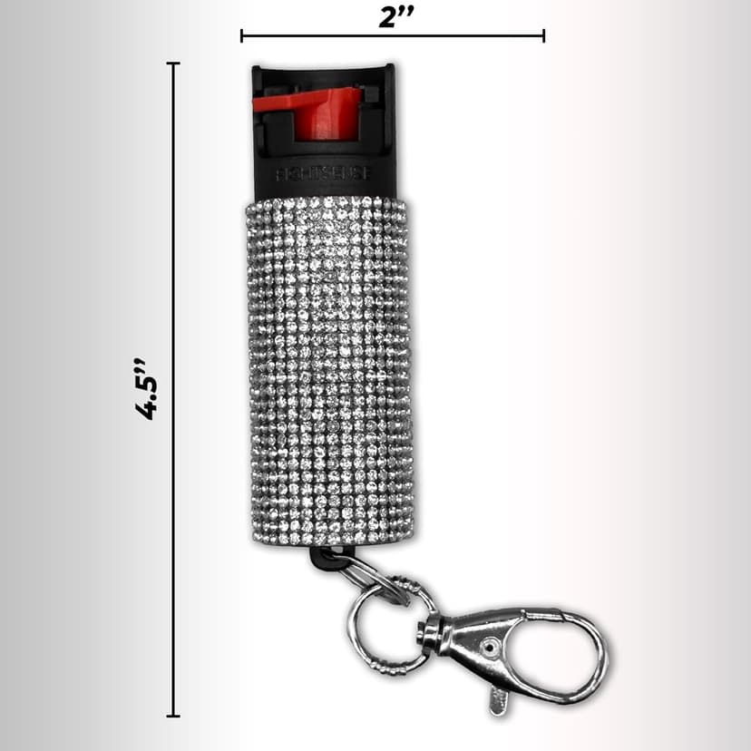 FIGHTSENSE Self Defense Pepper Spray - 1/2 oz Compact Size Maximum Strength Police Grade Formula Best Self Defense Tool for Women W/Leather Pouch Keychain