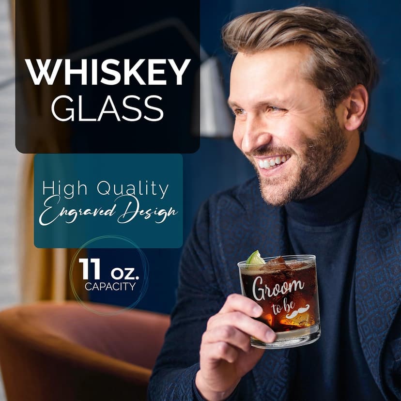 shop4ever Groom To Be Engraved Whiskey Glass 11 oz. Wedding Engagement Gift